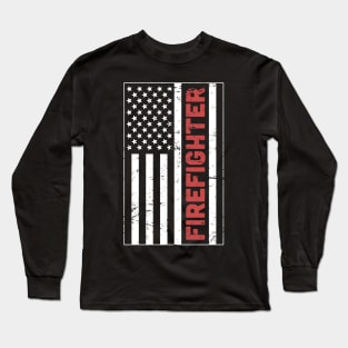 American Flag Firefighter Long Sleeve T-Shirt